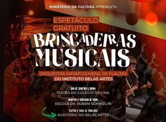 Espetáculo "Brincadeiras Musicais" com Orquestra de Flautas - 31 de Outubro