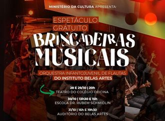 Espetáculo "Brincadeiras Musicais" com Orquestra de Flautas - 29 de Outubro