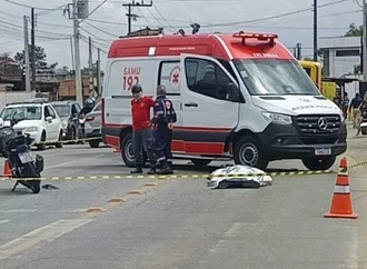 Motociclista morre atropelado por ônibus após colisão na Estrada Timbé, em Joinville