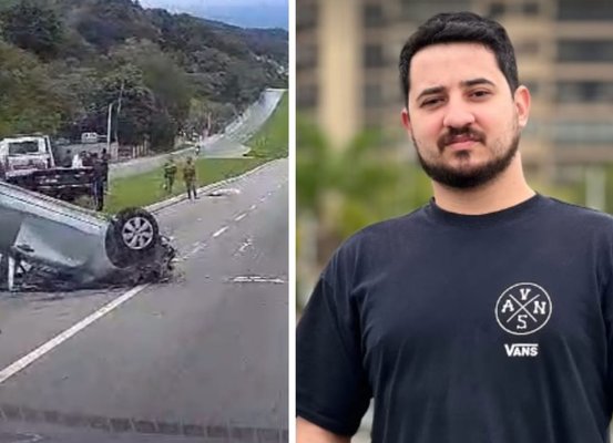 Motorista morre ejetado de carro em capotamento na Avenida das Torres, em São José