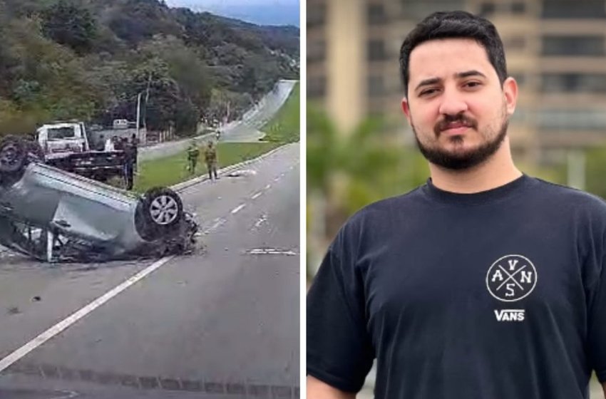 Motorista morre ejetado de carro em capotamento na Avenida das Torres, em São José