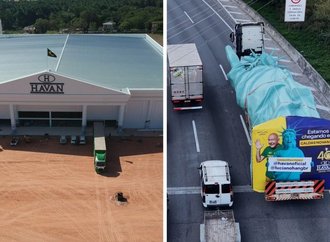 Estátua da Liberdade de 24 metros e 8 toneladas feita em SC vai percorrer 3.992 km até nova loja da Havan no Amapá