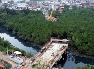 Ponte Anêmonas terá novo lançamento de oito vigas na segunda-feira