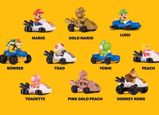 Coleção de Brinquedos de Mario Kart 8 Chega ao McLanche Feliz do McDonald's