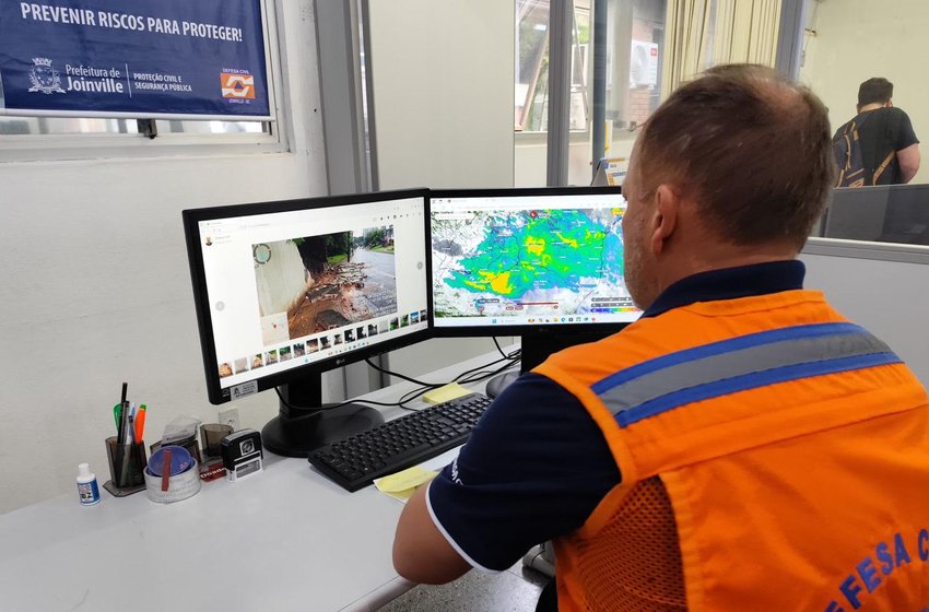 Defesa Civil atende 40 ocorrências em Joinville e alerta para continuidade da chuva até segunda-feira