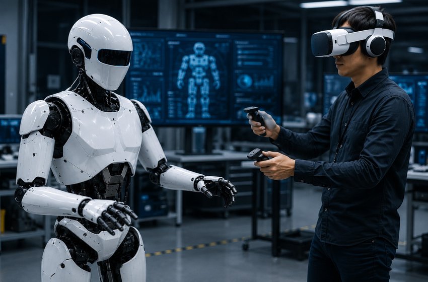 Robô humanoide controlado por realidade virtual estreia na Interplast em Joinville