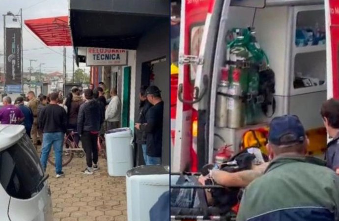 Suspeito é baleado em tentativa de assalto a loja de celulares em Joinville
