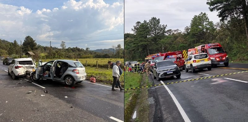 Colisão traseira na SC-418 deixa quatro feridos em Joinville