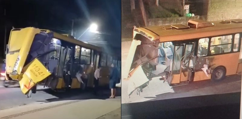 Trem atinge ônibus vazio e interdita trânsito na zona Sul de Joinville